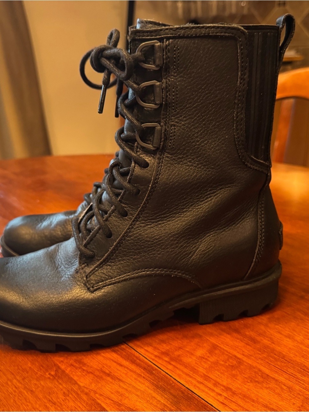 Sorel Phoenix Black Lace-Up Women's Ankle Boots